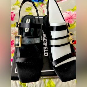 Karl Lagerfeld Maia black sandals, Size 8 1/2, excellent pre-owned condition